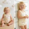 image:imageSimplee kids Baby Girl Knit Romper Fall Sleeveless Pompoms Rompers Newborn Little Girl Overall Jumpsuit OutfitsAbeige Floral