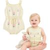 image:imageSimplee kids Baby Girl Knit Romper Fall Sleeveless Pompoms Rompers Newborn Little Girl Overall Jumpsuit OutfitsAbeige Floral