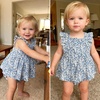 image:imageSimplee kids Baby Girls Romper Sleeveless Summer Outfits Rompers with Blue Floral Pattern for 1824 Months