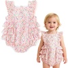 image:imageSimplee kids Baby Girls Romper Sleeveless Summer Outfits Rompers Pink Floral Pattern for 36 Months