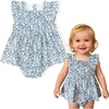 image:imageSimplee kids Baby Girls Romper Sleeveless Summer Outfits Rompers with Blue Floral Pattern for 1824 Months