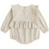 image:imageSimplee kids Baby Girls Linen Handmade Jumpsuit Summer Long Sleeve Jumpsuit Newborn BabyBcapricot