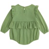 image:imageSimplee kids Baby Girls Linen Handmade Jumpsuit Summer Long Sleeve Jumpsuit Newborn BabyBcolive Green