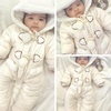image:imageSimplee kids Baby Infant Boys Girls Snowsuit Winter Hooded Footed Warm Jumpsuit Outerwear with Gloves for 324 MonthsCreamy White
