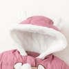 image:imageSimplee kids Baby Infant Boys Girls Snowsuit Winter Hooded Footed Warm Jumpsuit Outerwear with Gloves for 324 MonthsLake Pink