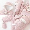 image:imageSimplee kids Baby Infant Boys Girls Snowsuit Winter Hooded Footed Warm Jumpsuit Outerwear with Gloves for 324 MonthsLight Pinka