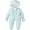 image:imageSimplee kids Baby Infant Boys Girls Snowsuit Winter Hooded Footed Warm Jumpsuit Outerwear with Gloves for 324 MonthsLight Blue