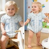 image:imageSimplee kids Baby Infant Girls Cotton Short Sleeve Summer Ruffle Romper 324 MonthsBluegreen