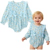 image:imageSimplee kids Baby Girl Romper Long Sleeve Ruffle Fall Spring Outfits 03TAbluefloral