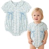 image:imageSimplee kids Baby Infant Girls Cotton Short Sleeve Summer Ruffle Romper 324 MonthsBluegreen