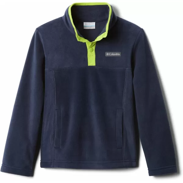 imageColumbia Baby Steens MTN 14 Snap Fleece PullOverCollegiate NavyBright Chartreuse