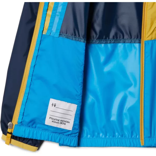 imageColumbia Boys Back Bowl Hooded WindbreakerCollegiate NavyCompass BlueGolden Nugget