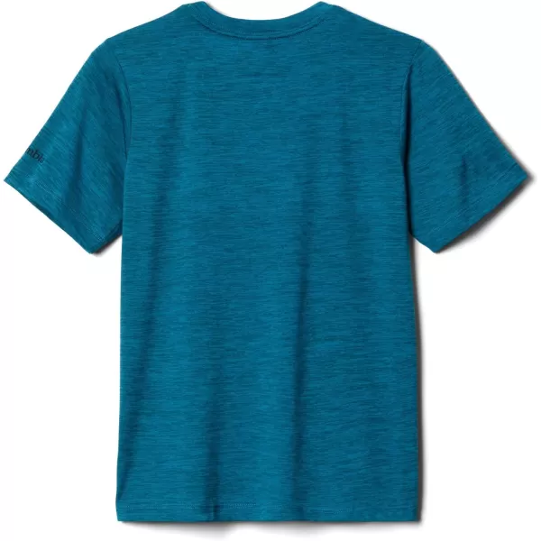 imageColumbia Boys Mount Echo Short Sleeve Graphic ShirtDeep Marine Heather Csc Peaks
