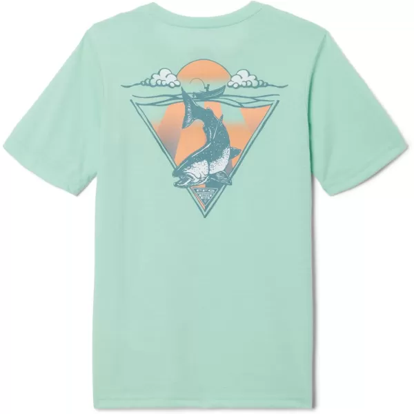 imageColumbia Boys PFG Short Sleeve Graphic TeeMint Cay  Pfg Drag Time Trout