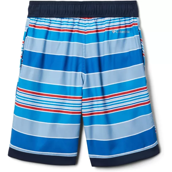 imageColumbia Boys Sandy Shores Boardshort MoistureWicking UV Sun ProtectionBright Indigo Danby StripeCollegiate Navy