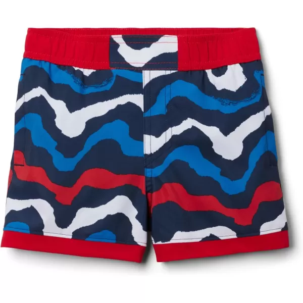 imageColumbia Boys Sandy Shores Boardshort MoistureWicking UV Sun ProtectionColl Navy WavyMountain Red