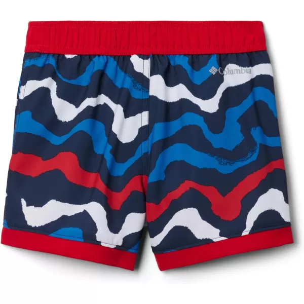imageColumbia Boys Sandy Shores Boardshort MoistureWicking UV Sun ProtectionColl Navy WavyMountain Red