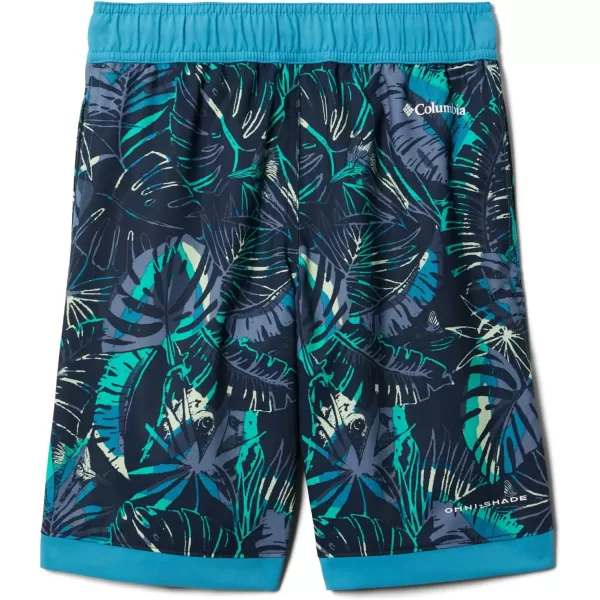 imageColumbia Boys Sandy Shores Boardshort MoistureWicking UV Sun ProtectionCollegiate Navy King Palms