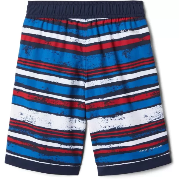 imageColumbia Boys Sandy Shores Boardshort MoistureWicking UV Sun ProtectionCollegiate Navy Texture Stripe