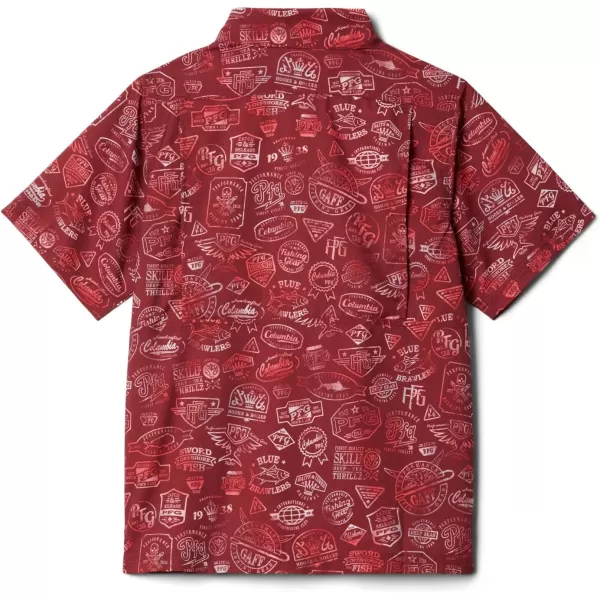 imageColumbia Boys Super Slack Tide Short Sleeve Camp ShirRed Jasper Tye Dye Pfg