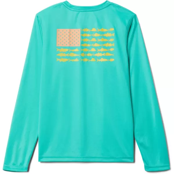 imageColumbia Boys Terminal Tackle PFG Fish Flag Long SleeveElectric TurquoiseSun Glow