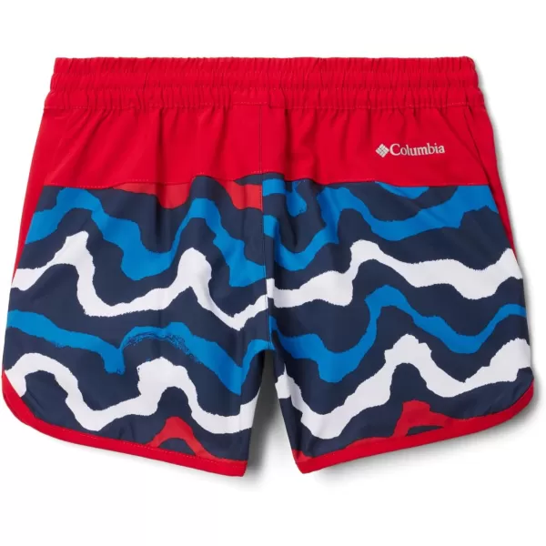 imageColumbia Girls Sandy Shores BoardshortCollegiate Navy WavyMountain Red