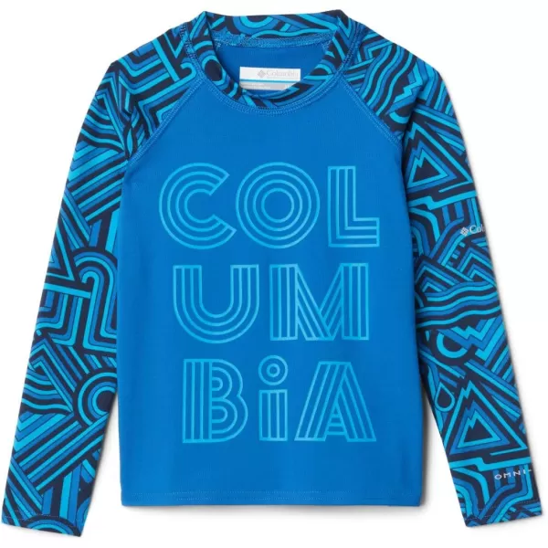 imageColumbia Kids Sandy Shores Printed Long Sleeve SunguardBright Indigo Geo Elements  Brt Indigo