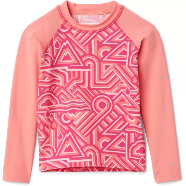 imageColumbia Kids Sandy Shores Printed Long Sleeve SunguardCactus Pink Geo Elements  Salmon