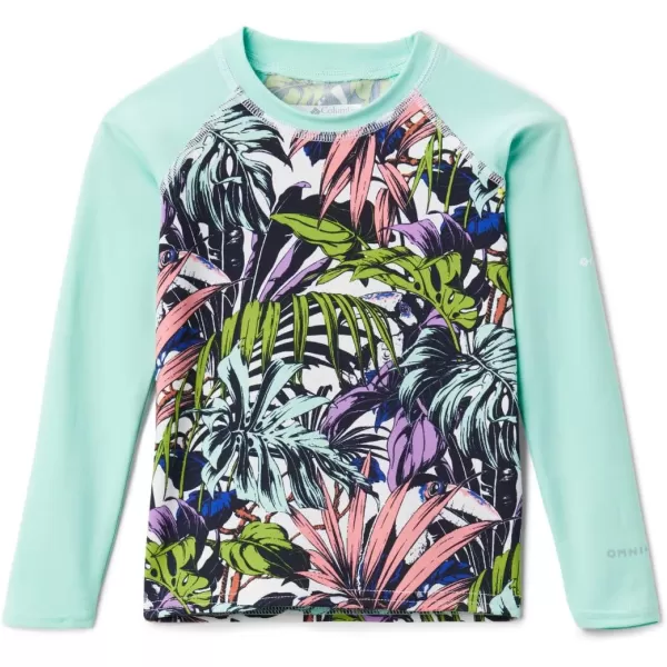 imageColumbia Kids Sandy Shores Printed Long Sleeve SunguardWhite Toucanical Multi  Mint Cay