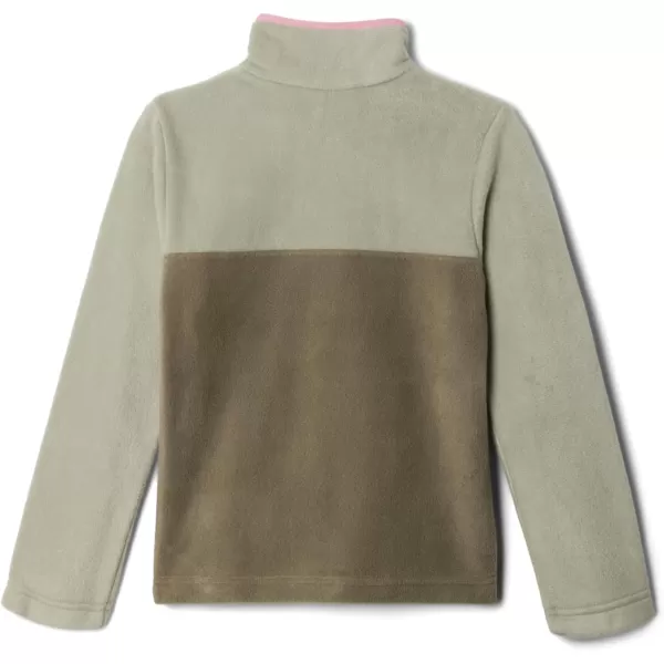 imageColumbia Kids Steens MTN 14 Snap Fleece PullOverStone Green  Safari