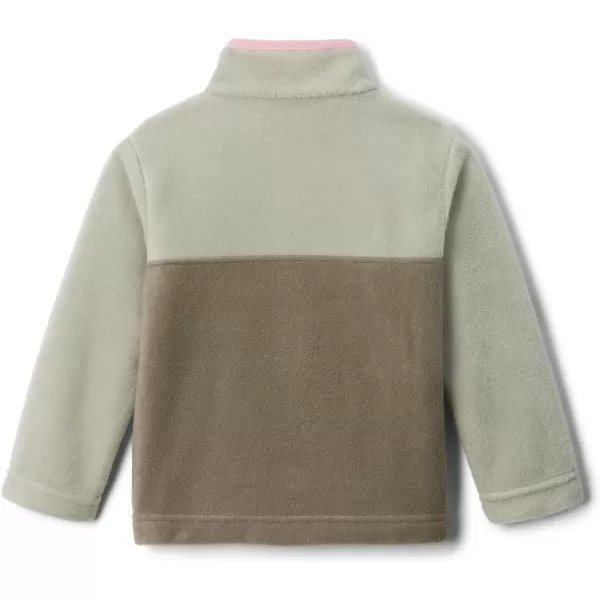 imageColumbia Kids Steens MTN 14 Snap Fleece PullOverStone Green  Safari