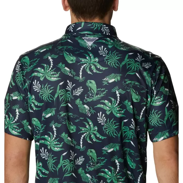 imageColumbia Mens Collegiate Super Terminal Tackle PoloNd  Collegiate Navy Dorado Isle Print