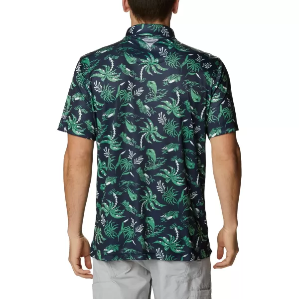 imageColumbia Mens Collegiate Super Terminal Tackle PoloNd  Collegiate Navy Dorado Isle Print