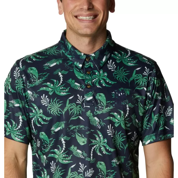 imageColumbia Mens Collegiate Super Terminal Tackle PoloNd  Collegiate Navy Dorado Isle Print