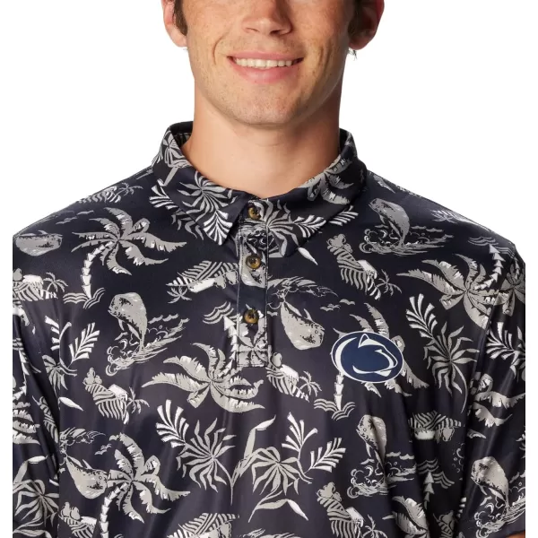 imageColumbia Mens Collegiate Super Terminal Tackle PoloPsu  Collegiate Navy Dorado Isle Print