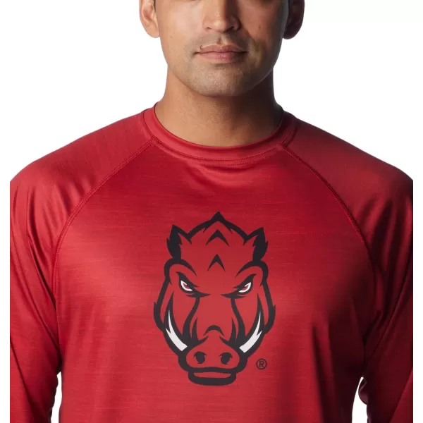 imageColumbia Mens Collegiate Terminal Tackle Heather Long Sleeve ShirtArk  Red Velvet Heather