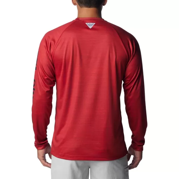 imageColumbia Mens Collegiate Terminal Tackle Heather Long Sleeve ShirtArk  Red Velvet Heather
