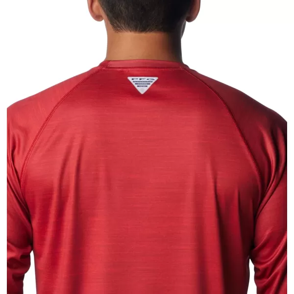 imageColumbia Mens Collegiate Terminal Tackle Heather Long Sleeve ShirtArk  Red Velvet Heather