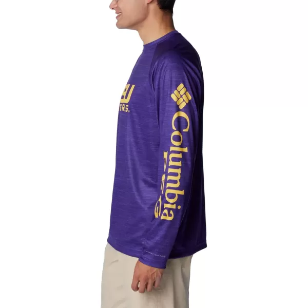 imageColumbia Mens Collegiate Terminal Tackle Heather Long Sleeve ShirtLsu  Vivid Purple Heather