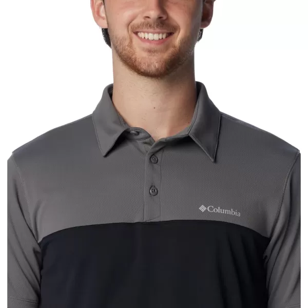 imageColumbia Mens Narrows Pointe Short Sleeve PoloBlackCity Grey