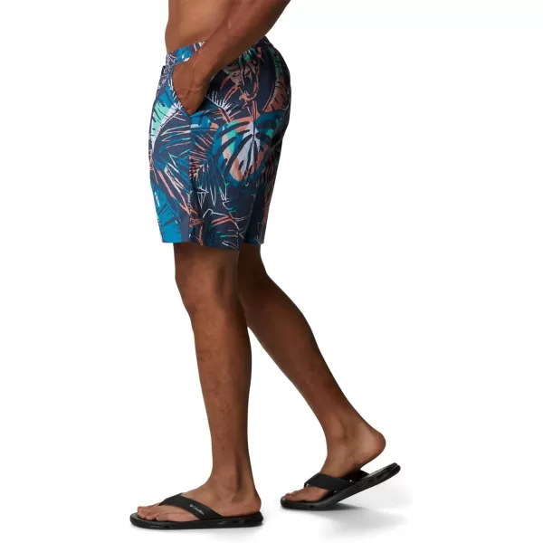 imageColumbia Mens Standard M Summerdry ShortDark Mountain King Palm Multi