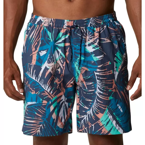 imageColumbia Mens Standard M Summerdry ShortDark Mountain King Palm Multi