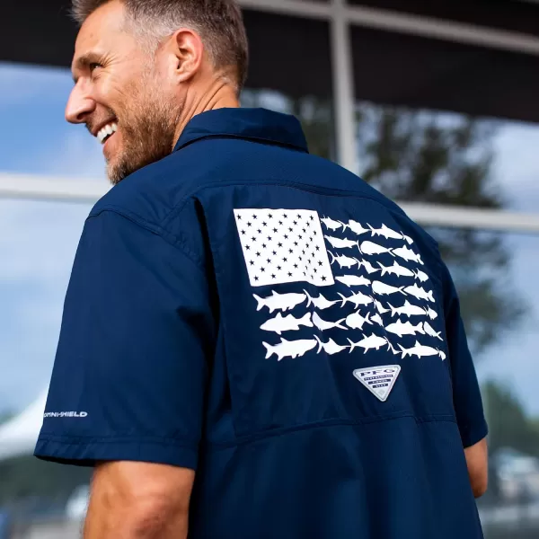 imageColumbia Mens Standard Slack Tide Camp ShirtDc  Collegiate Navy