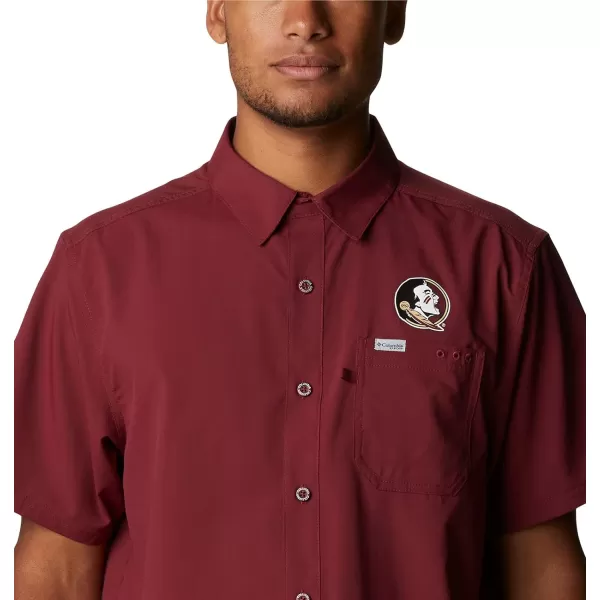 imageColumbia Mens Standard Slack Tide Camp ShirtFsu  Cabernet