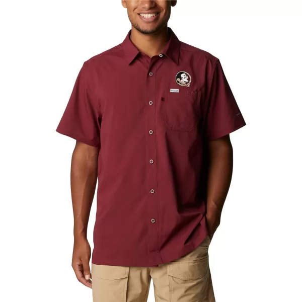 imageColumbia Mens Standard Slack Tide Camp ShirtFsu  Cabernet