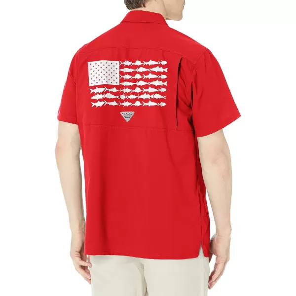 imageColumbia Mens Standard Slack Tide Camp ShirtNeb  Bright Red