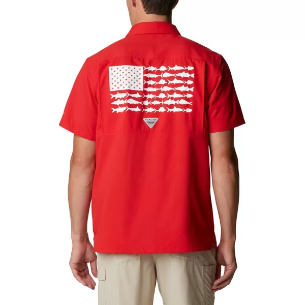 imageColumbia Mens Standard Slack Tide Camp ShirtNeb  Bright Red