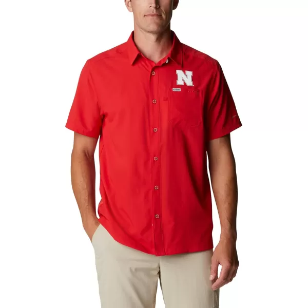 imageColumbia Mens Standard Slack Tide Camp ShirtNeb  Bright Red