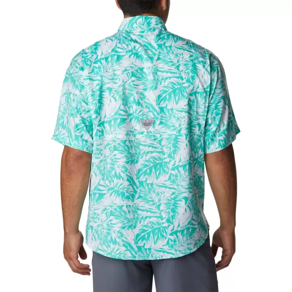 imageColumbia Mens Super Tamiami Long Sleeve ShirtElectric Turquoise Hawaiian Throwback Print