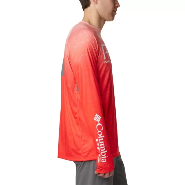 imageColumbia Mens Super Terminal Tackle Vent Long SleeveBright Poppy Terminal TechcamoCity Grey
